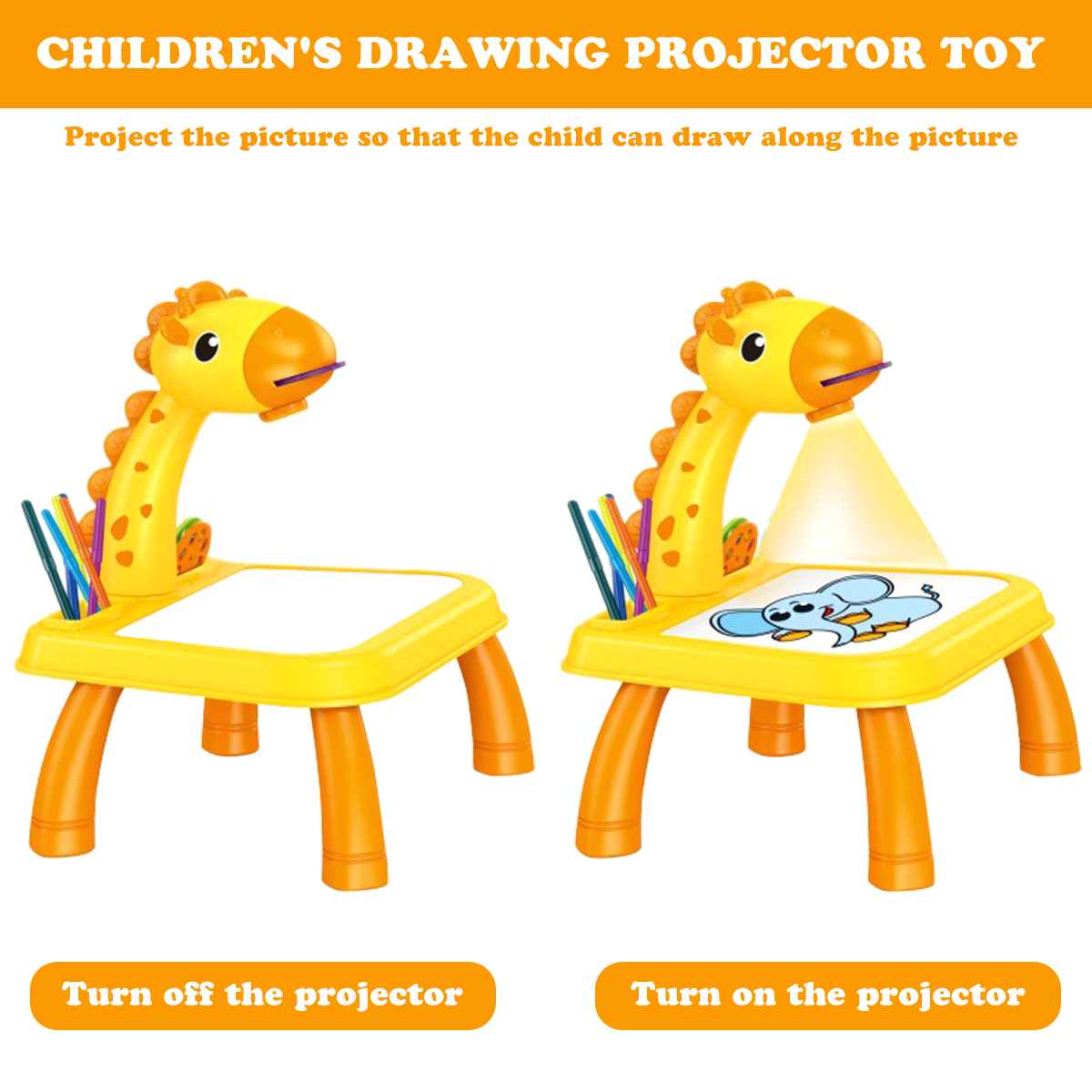 Relax Love Drawing Projector 3+ Years Old Kids Trace and Draw Projector Toy with Music and Light Mode Projector Sketcher Desk Battery Operated Drawing